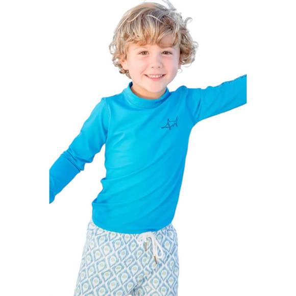 NEW SALTWATER BOYS CO. tybee rashguard in atlantic blue - Picture 3 of 3